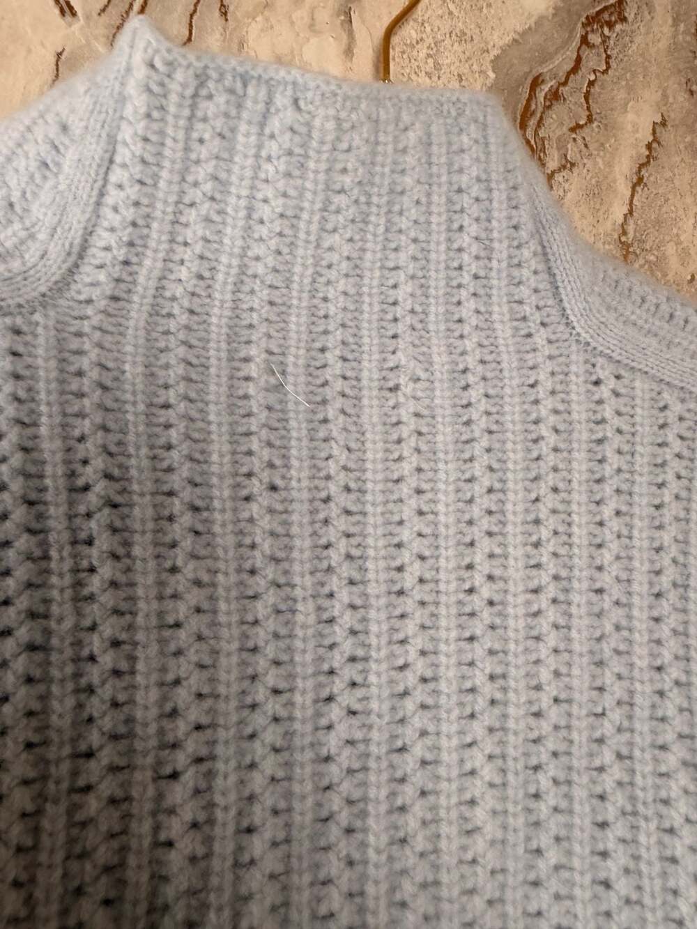 Madewell Light Blue Ribbed Mockneck Cropped Sweater Size L - Picture 11 of 11